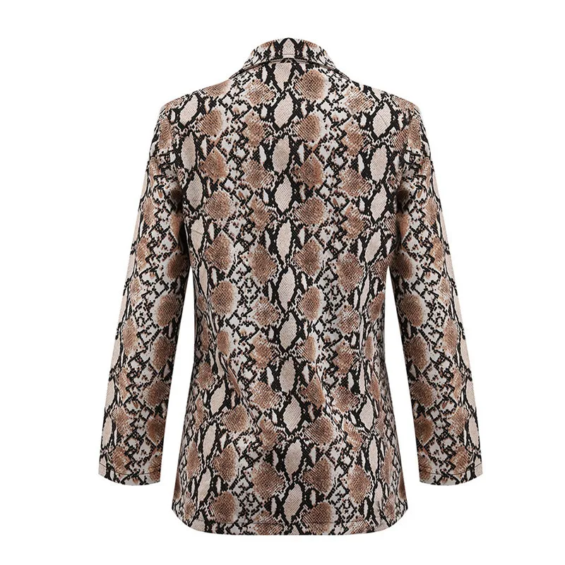 

Fashion Fall Jacket Sexy Snake Print Long Sleeve Coat Elegant Women Open Stitch Outerwear Office Lady Autumn Clothes Streetwear