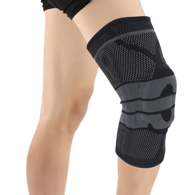 

Tom's Hug Silicon Spring Knee Support Pad Brace 1 Pair Gym Joint Pain Relief Sleeve Knee Pad Warm Black Meniscus Sport Kneepad