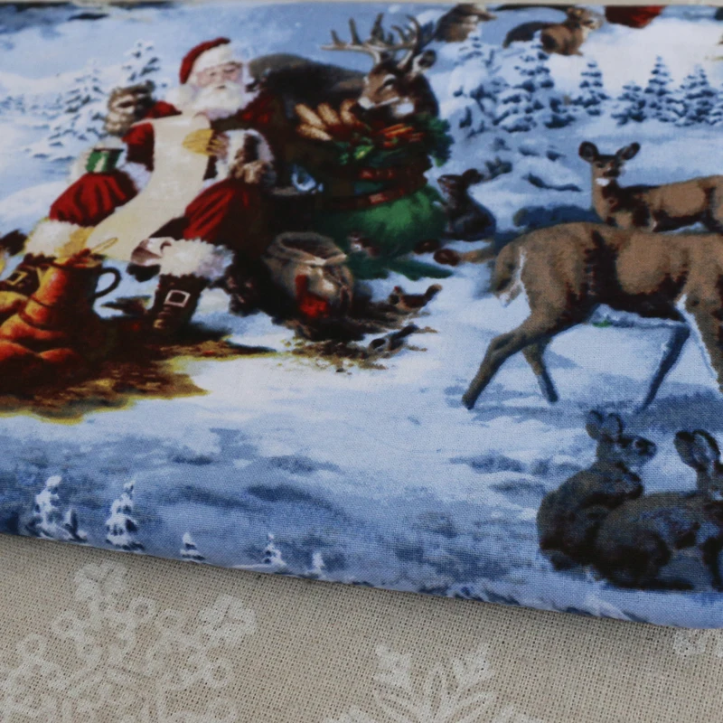 Рождественский материал принт &quotданта Клаус&quot поплин хлопок ткань для