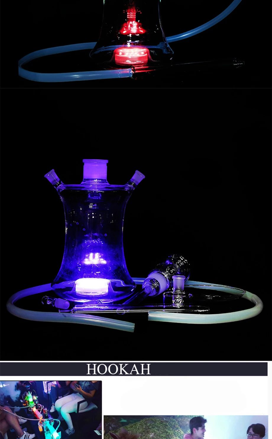 Арабский стеклянный кальян наргиле со светодиодный светильник Chicha Кальян Аксессуары для кальяна вечерние Подарки с фабрики Прямая поставка