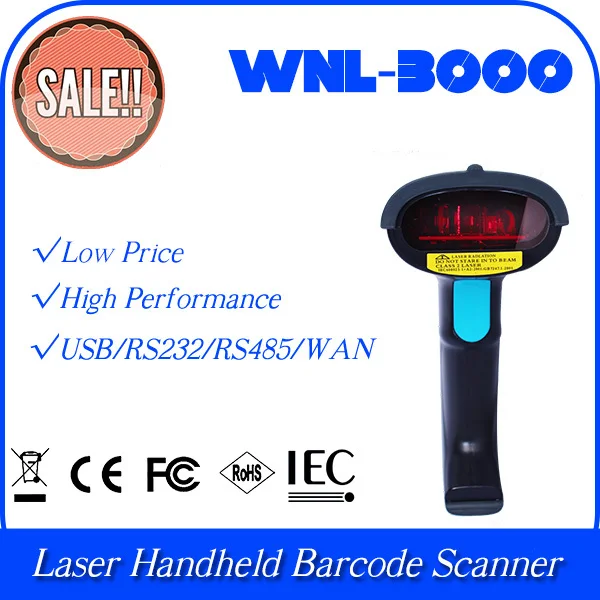 WNL 3000 SR 1D Laser Handheld UPC EAN bar code Barcode Reader Scanner Data Collector RS232 serial interface|scanner ford|scanner launch x431