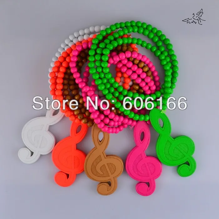 Ожерелье с музыкальными нотами хорошее дерево NYC хип-хоп танцор модные ювелирные