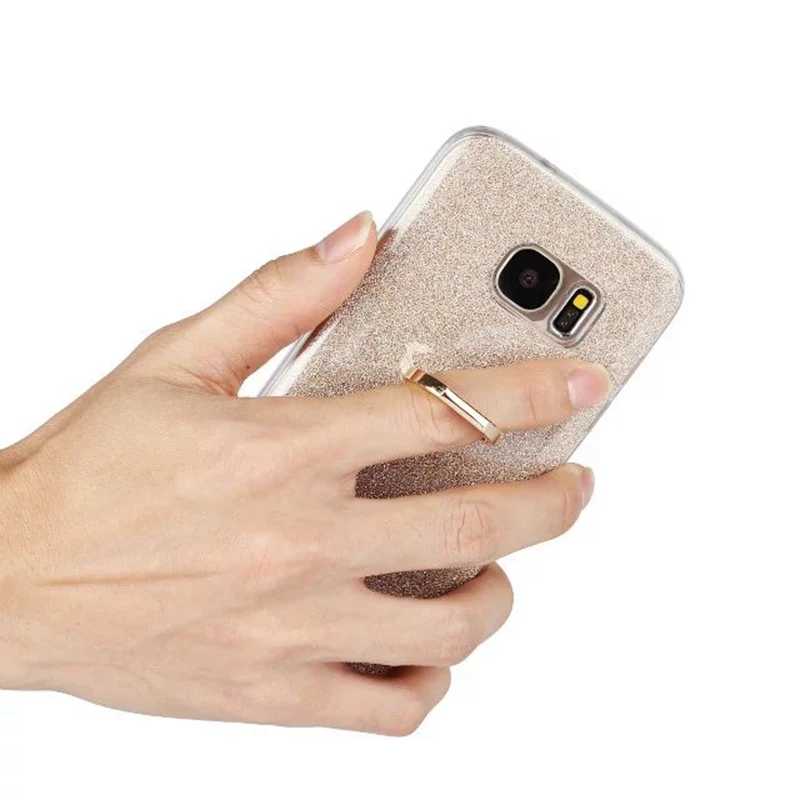 Чехол для Samsung Galaxy S7 G930 прозрачный мягкий чехол из ТПУ блестящее металлическое
