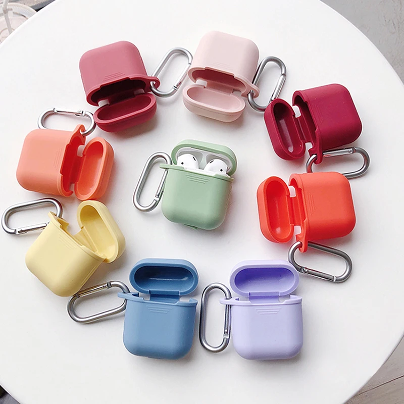 Bluetooth беспроводной Чехол для наушников Apple AirPods яркие цвета силиконовые чехлы