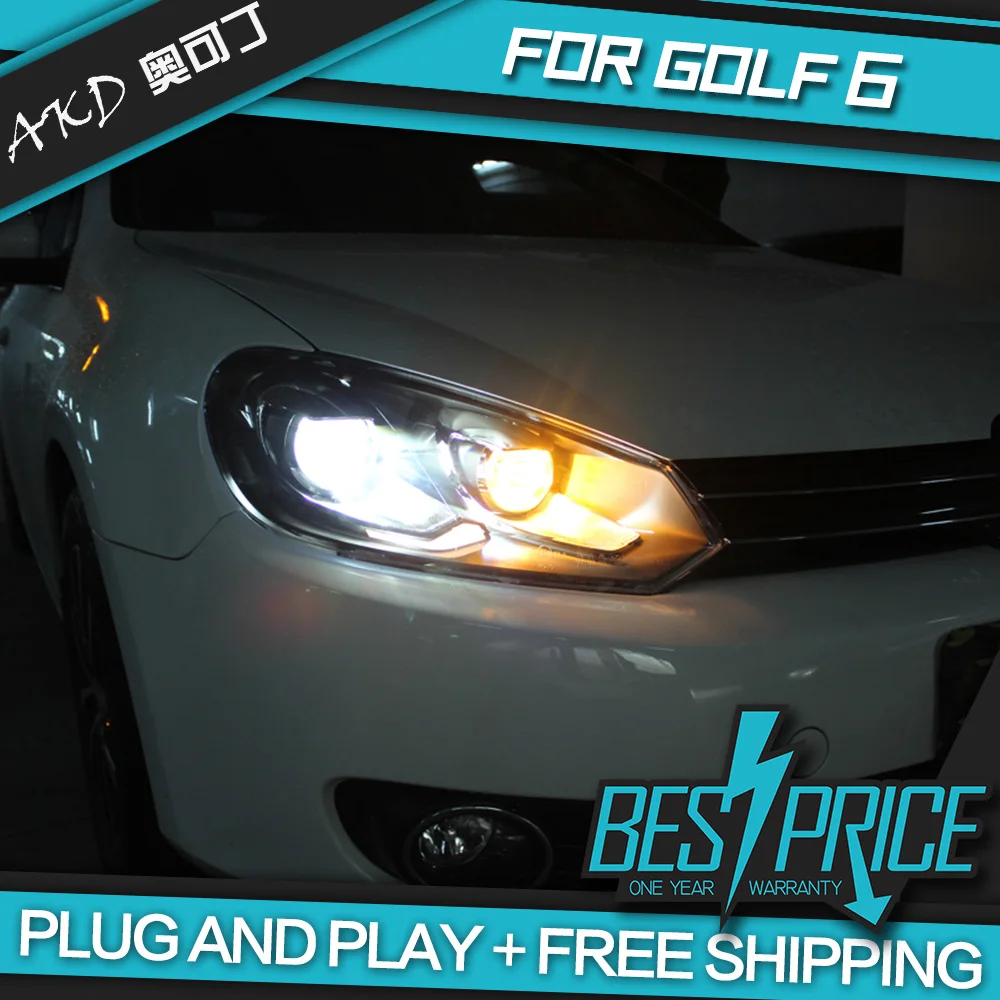 melhor Estilo Do Carro Para Vw Golf 6 Faróis 2009-2012 Golf6 Led Farol Led Drl Bi-xenon Lente Do Projetor Hid D2h Acessórios De Automóveis