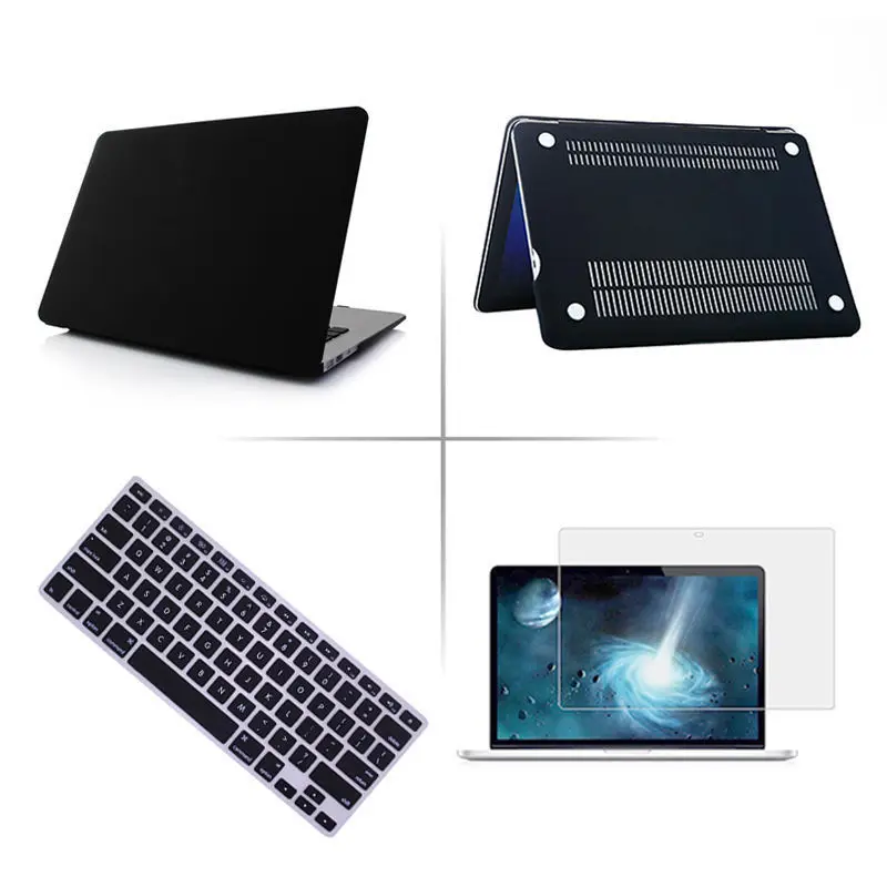 Новый матовый чехол для ноутбука + защита экрана (подарок) клавиатуры Apple Macbook Pro