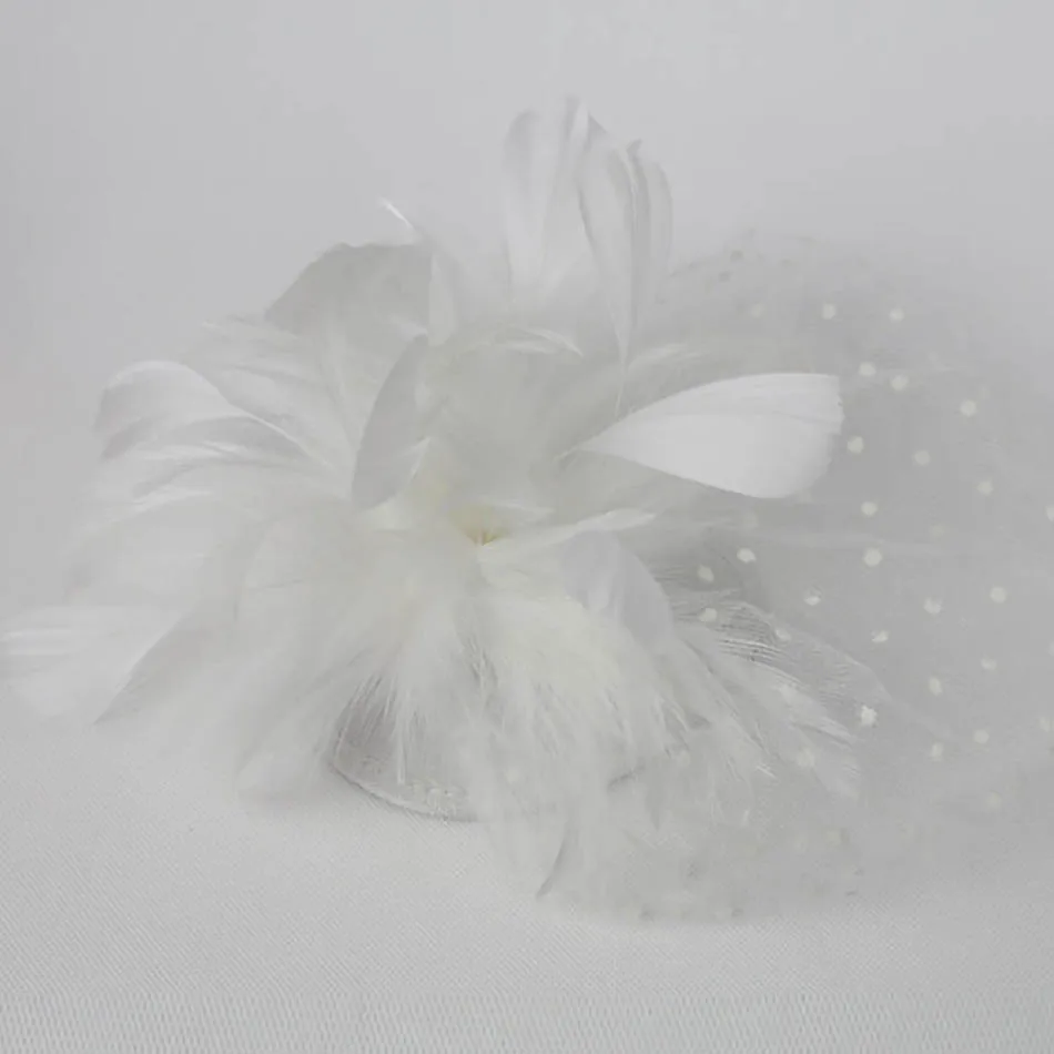 YULUCH 2018 Creative aristocratic bride mesh tiara feather veil double hair clip sweet woman dance party hat | Украшения и