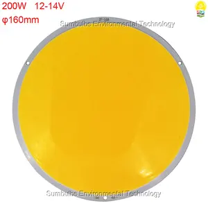 Круглый светодиодный чип COB 50 Вт, 200 Вт, ультра яркий Теплый чистый белый, 12 В, 14 В постоянного тока, для самостоятельной сборки, светодиодный источник света 108 мм, 160 мм, круглый светодиодный