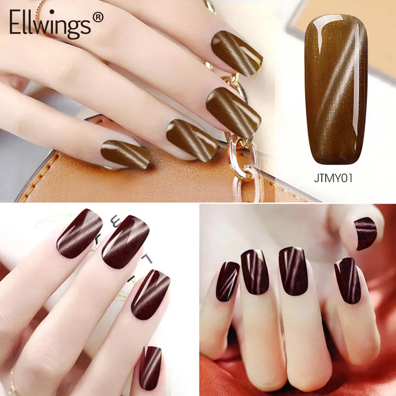 Ellwings 6 Colors 3D Caramel Cat Eyes Nail Gel Polish Soak Off UV Varnish Magnetic Effect Lacquer | Красота и здоровье