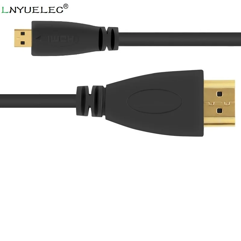 

LNYUELEC 0.5m 1m 2m 3m 5m MICRO HDMI to HDMI cable with Ethernet Gold Plated for Cell phones 2M for win8 4kx2k 3D PS3 XBOX con