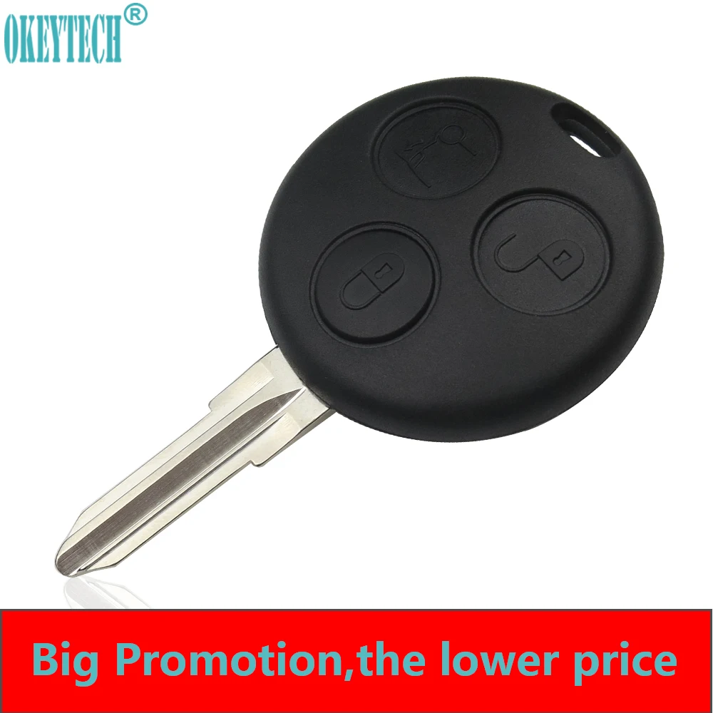 

OkeyTech For Mercedes Benz Key Shell 3 Buttons Replacement Uncut Blade Remote Car Key Cover Case No Logo Free Shipping