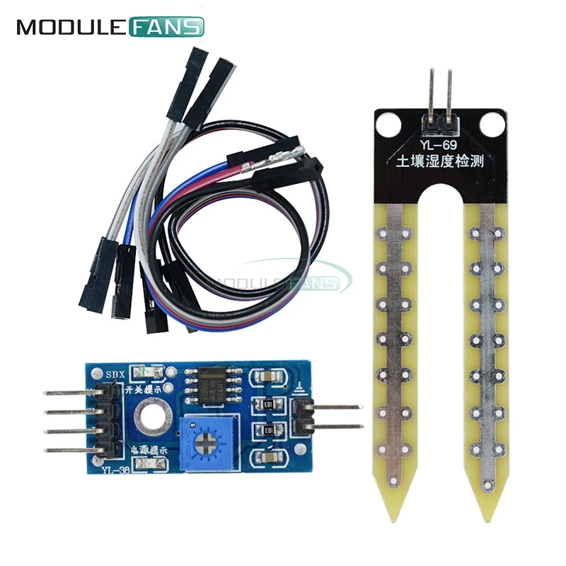 2 набора датчик влажности почвы для Arduino гигрометр модуль макетная плата DIY
