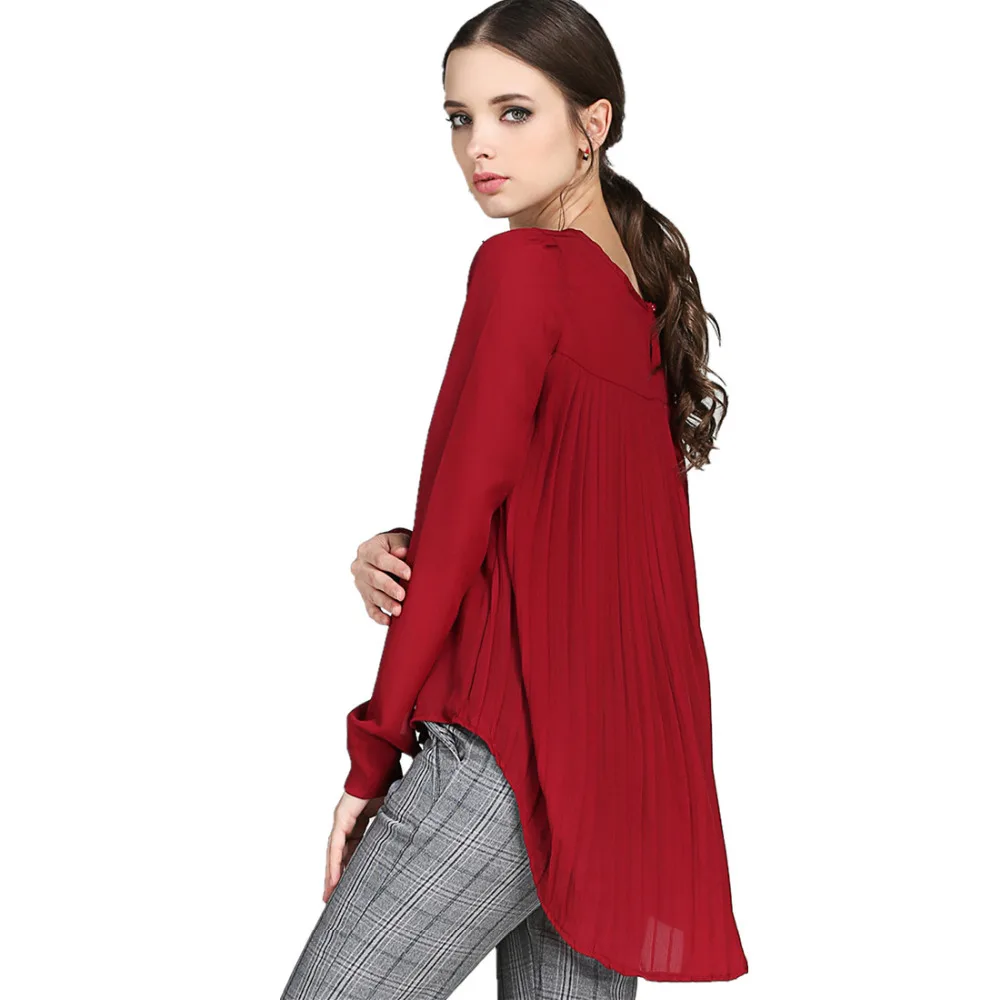 Женский шифоновый топ свободного покроя с длинным рукавом | Женская одежда