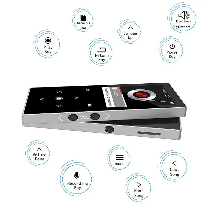 Музыкальный плеер HIFI Lossless Bluetooth MP3 с динамиком 16 ГБ музыкальный сенсорной кнопкой