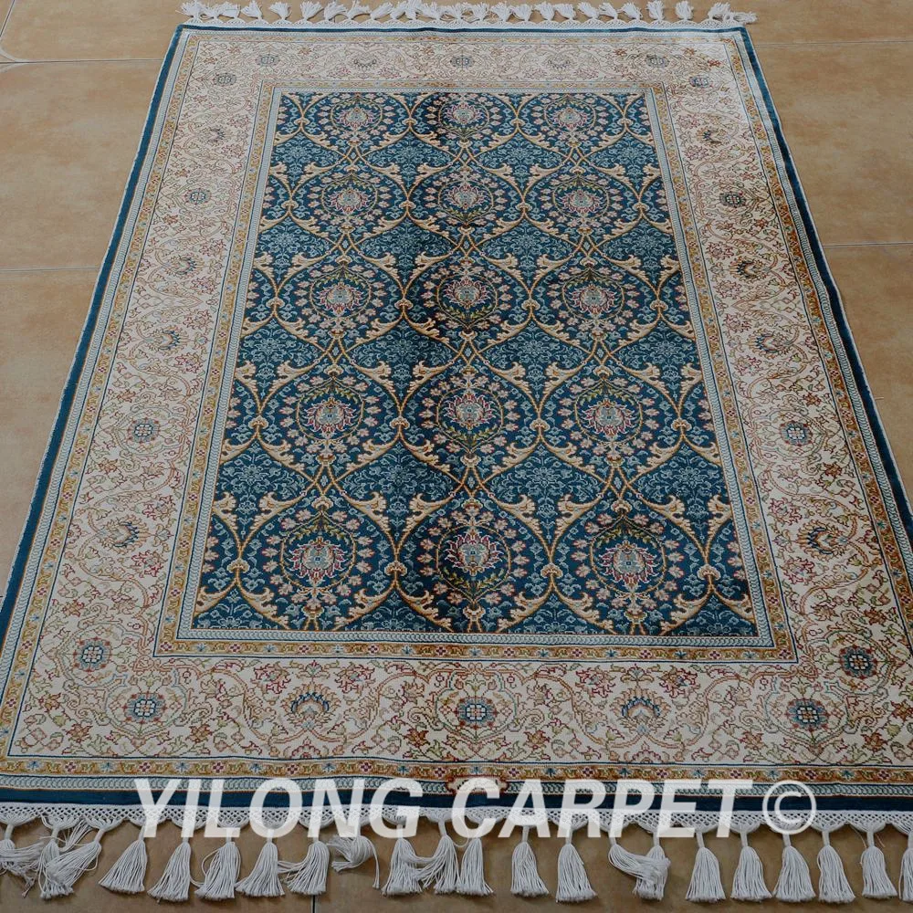 Yilong 3 5 &quotx 2&quot Античный Восточный темно синий ковер изысканный ручной Узелок hereke
