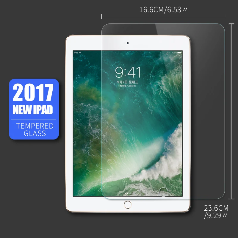 For 2017 New Ipad Премиум Закаленное стекло для iPad 2/3/4 Air Air2 Защитная пленка для экрана для iPad Mini 1 2 3 4 Pro 2.5D Прозрачная Передняя пленка - Цвет: For 2017 New Ipad
