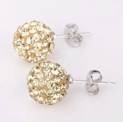 6mm crystal yellow LUXUSTEEL 10 пар в наборе диско-шар в форме 6 мм бусины серьги-гвоздики белый/красный/синий/черный/розовый красный/серый/смешанный/пистолет черные серьги - Окраска металла: 6mm crystal yellow