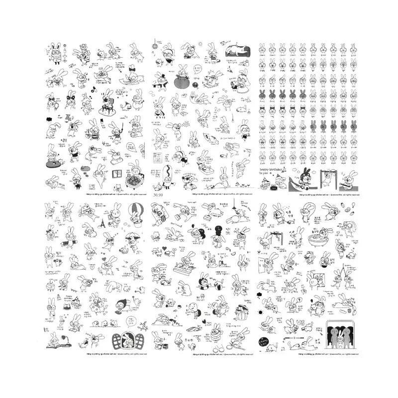 Творческий прозрачный ПВХ наклейки милые Черный и Белый Кот фото альбом для