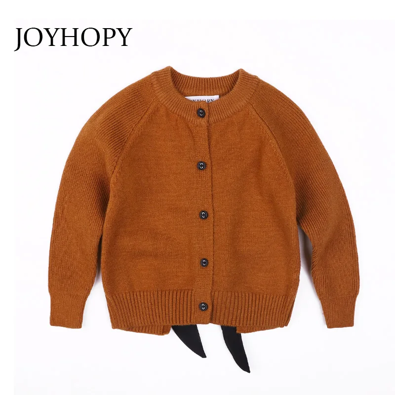 Joyhopy Пальто и куртки для девочек Дети Демисезонный Брендовая детская для Обувь для девочек одежда трикотажная верхняя одежда"