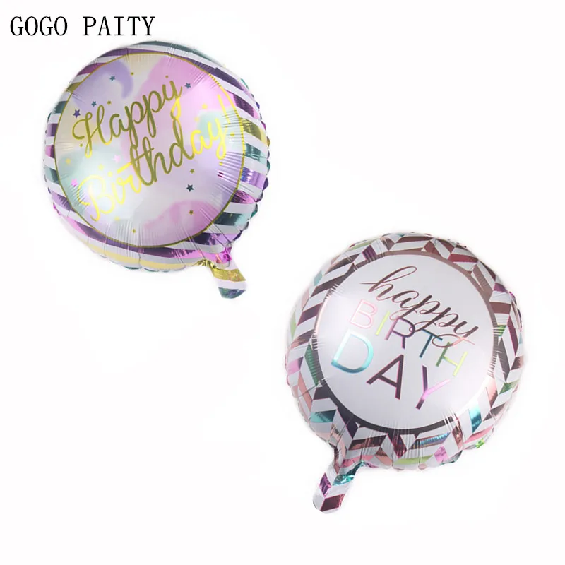GOGO PAITY Новый 18 дюймовый Круглый с днем рождения алюминиевый шар для дня украшение