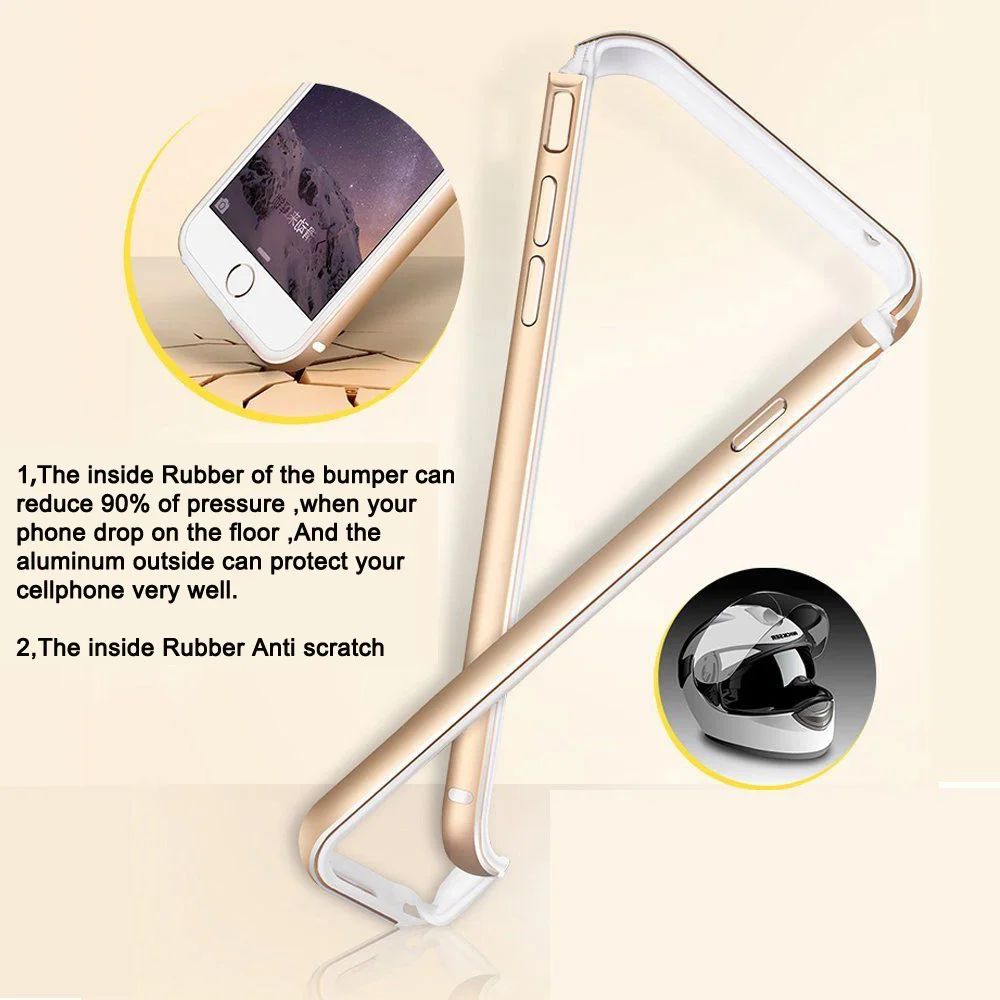 Luxury Gold Edge + Hard Clear Case For Iphone 6 6S 8 Plus Metal iPhone 7 Neo Aluminum TPU PC Hybrid Back Cover |
