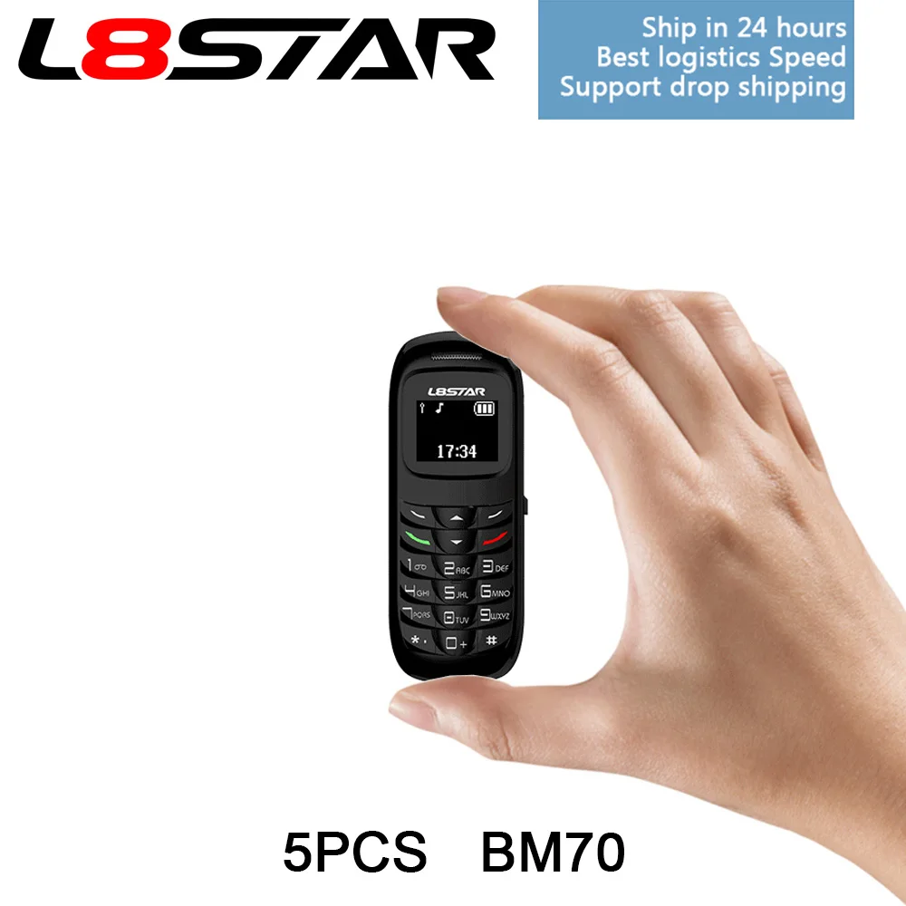 5 шт./лот BM70 L8STAR магический голос стерео Bluetooth беспроводные наушники для набора номера мобильного телефона мини мобильный телефон SIM