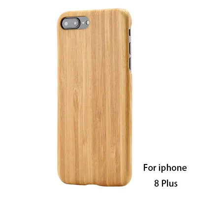 Натуральный Деревянный чехол для телефона для iphone X для iphone 8 Plus для iphone 8 чехол бамбуковый/орех/палисандр/Черное ледяное дерево/абрикос - Цвет: bamboo For 8plus