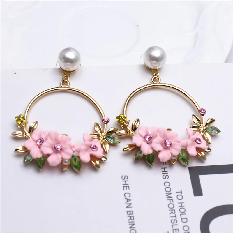 Женские длинные серьги-подвески с цветами модный бренд 2018 | Украшения и
