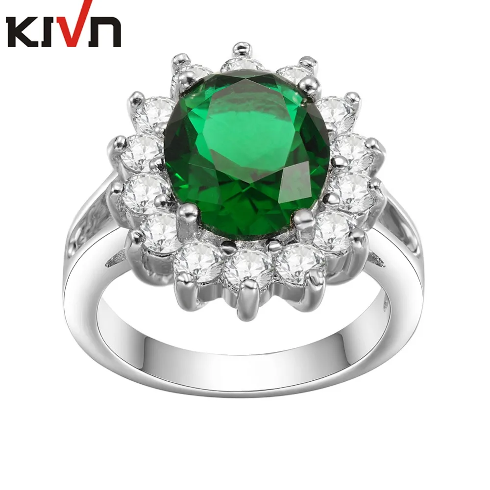 Женские кольца KIVN с синими камнями имитация жемчуга для свадьбы помолвки подарка