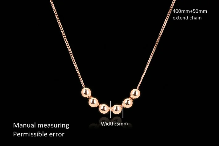 Высшее качество металлические бусы ожерелья и подвески цвета розового золота