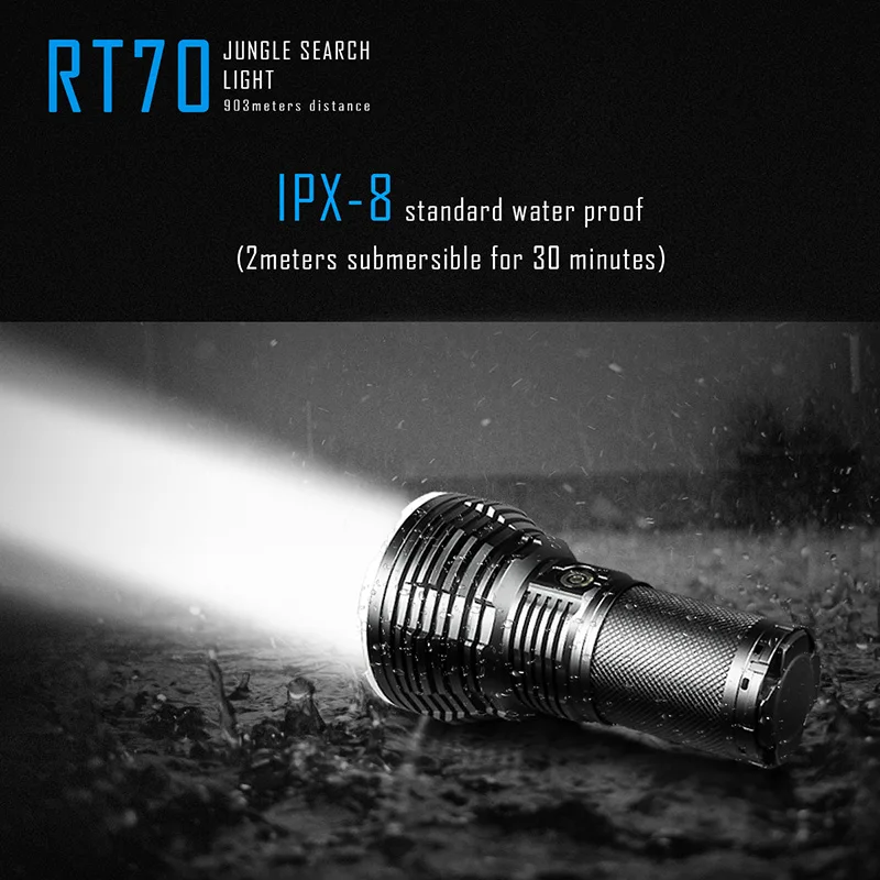IMALENT RT70 Мощный светодиодный фонарь CREE XHP70.2 5500 люмен 18650 Водонепроницаемый светодиодный фонарик Магнитный перезаряжаемый светодиодный свет