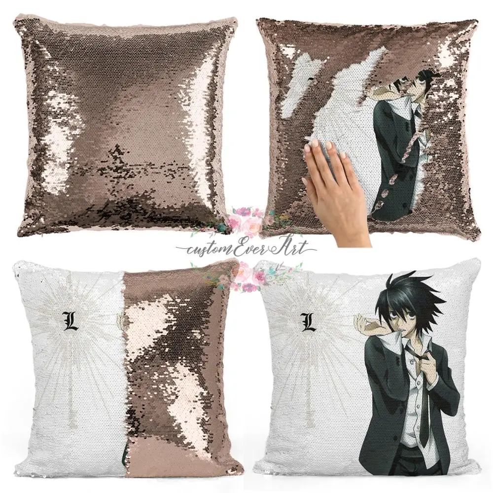 Наволочка с блестками в виде русалки Death Note L декоративная подушка для дивана