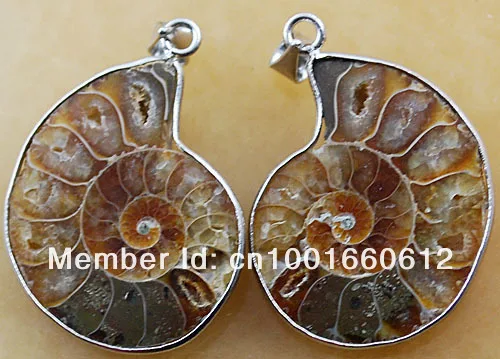 6 пар металлических подвесок из натурального аммонитового камня|pair pendant|stone