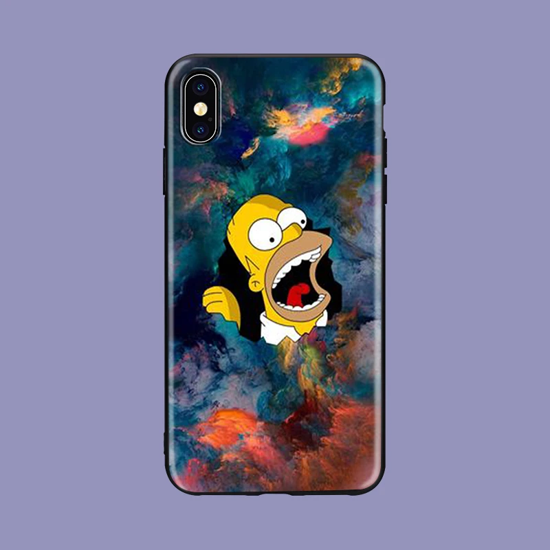 Симпсоны Забавные милые мультфильмы черный мягкий чехол для телефона из ТПУ чехол для iPhone X XS XR XSMax 5 5S SE 8 8plus 7 7plus 6s 6s Plus - Цвет: XP11