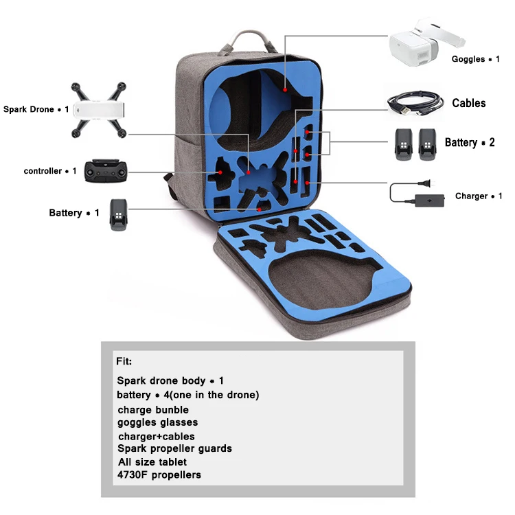 Водонепроницаемый рюкзак для дрона сумка на плечо чехол хранения DJI Mavic Pro RC +
