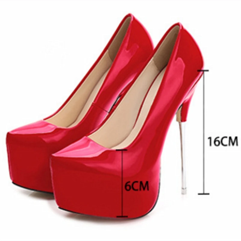MAIERNISI Sexy Ultra High Heels Shoes Platform Party Weeding Pumps Plating Thin Heeled Patent Leather Size42 43 Women | Обувь