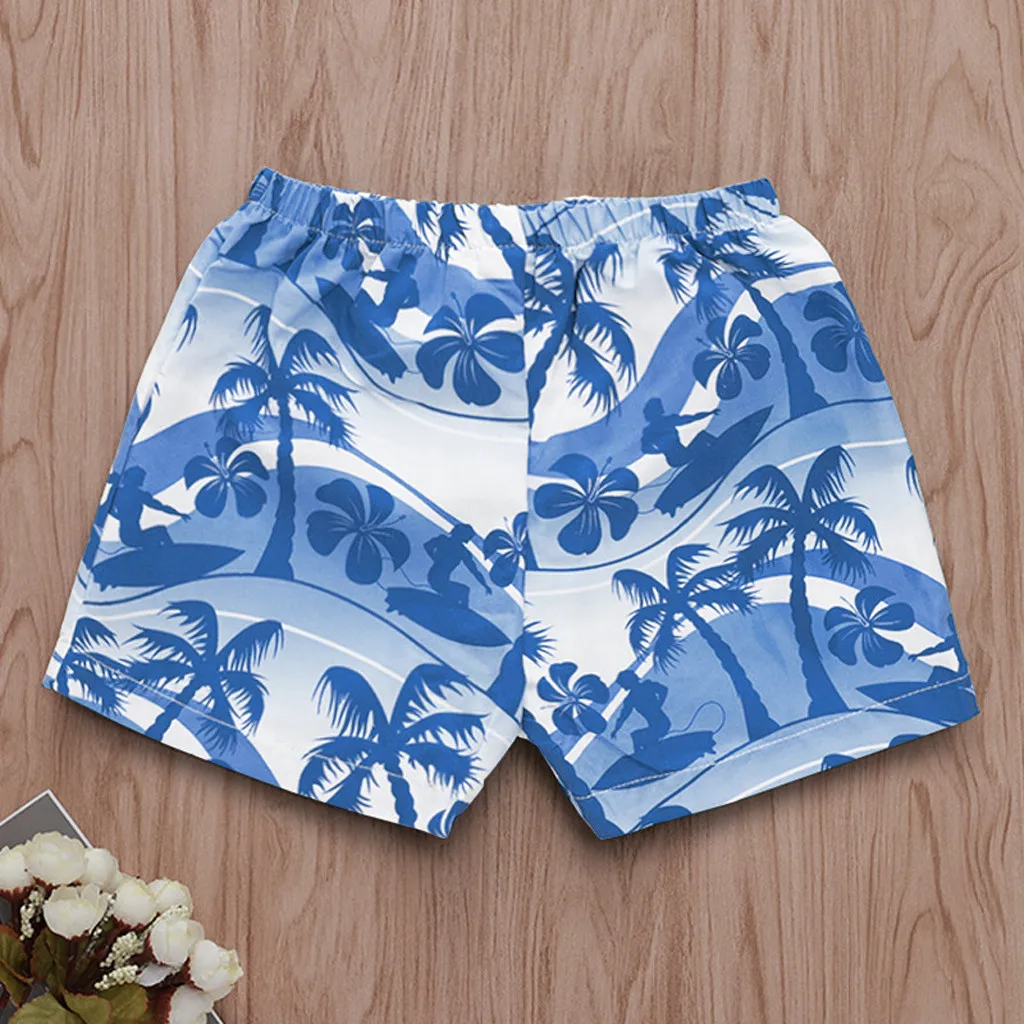 ARLONEET Детские купальники для мальчиков 2019 Гавайский принт Broek эластичный пояс