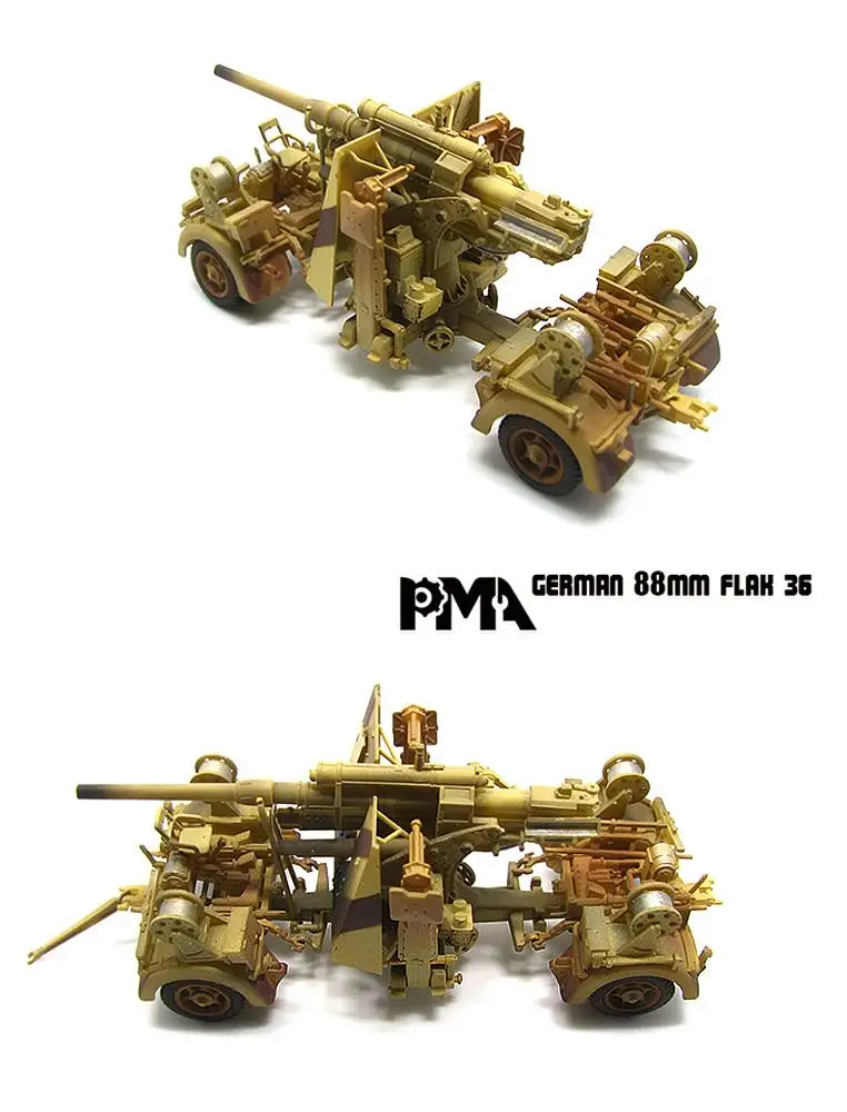 PMA Второй мировой войны немецкий FLAK37 88 мм пистолет с зажимом 1/72 Готовая модель