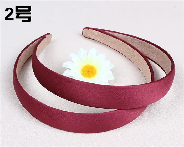 Атласные головные ободки повязки для волос шириной 2 см простой цветной обруч с