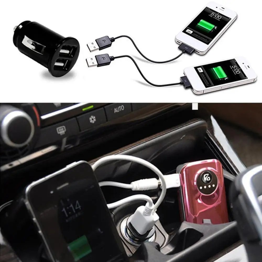 1x автомобильный Грузовик двойной 2 порта USB мини зарядное устройство адаптер для