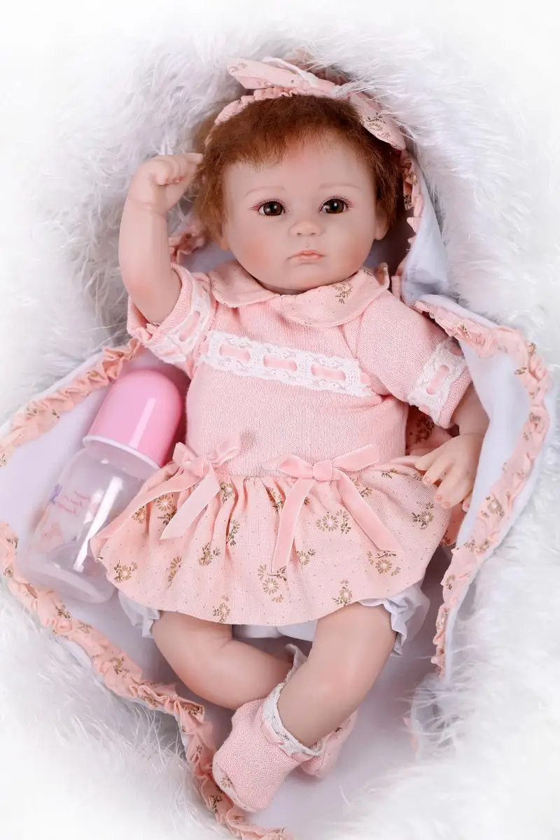 NPK 18 дюймов реалистичные reborn baby Мягкие силиконовые виниловые настоящие сенсорные куклы прекрасный подарок для новорожденных детей