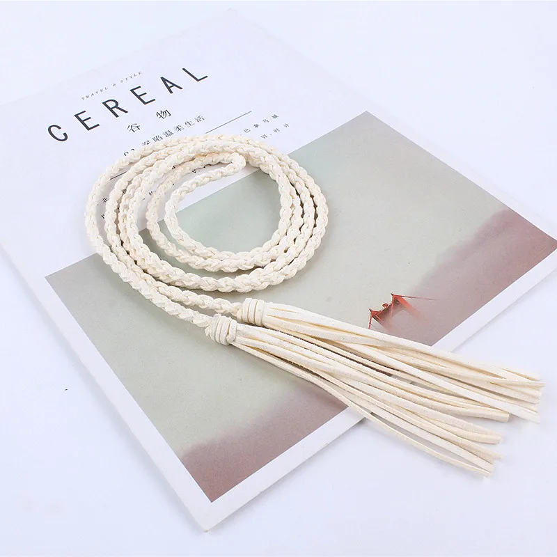 Модные женские туфли талии кисточкой Плетеный cкручивание плетение волос Twist weaving пояс трикотажные Украшенные веревка для платья женщин рубашка
