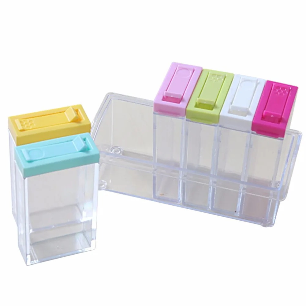 Прозрачный Пластик Приправа Box Дело приправы бутылки набор соль Spice травы Jar