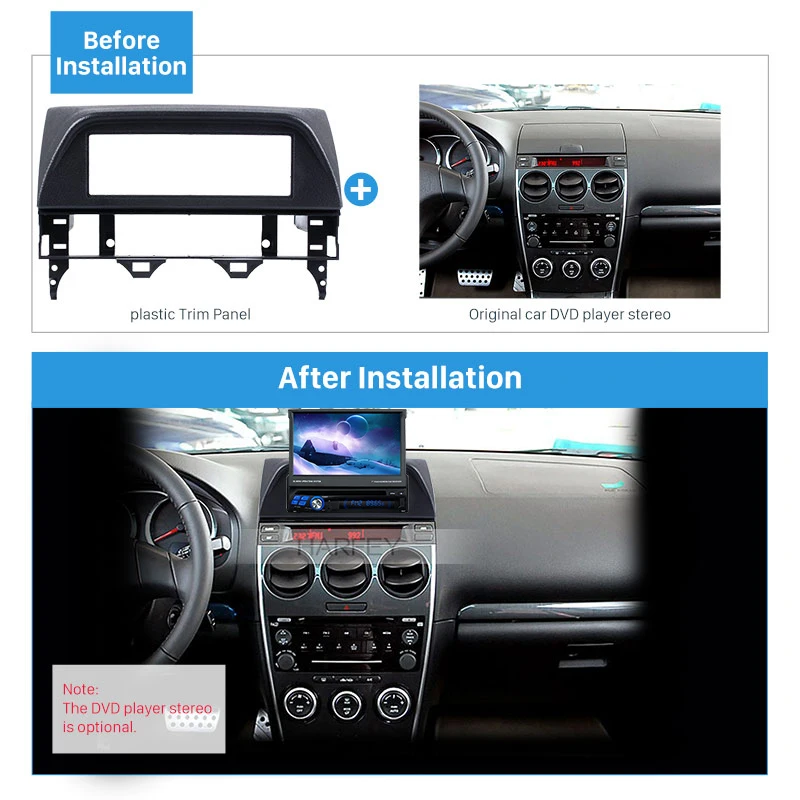 Автомагнитола Harfey 1 DIN для Mazda 6 Atenza 2002 2007|Панели| |