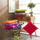 Модная однотонная подушка для сиденья 40x40 см, не выцветает, квадратная подушка для пола, набивная хлопковая подушка для сиденья стула, для дома и офиса