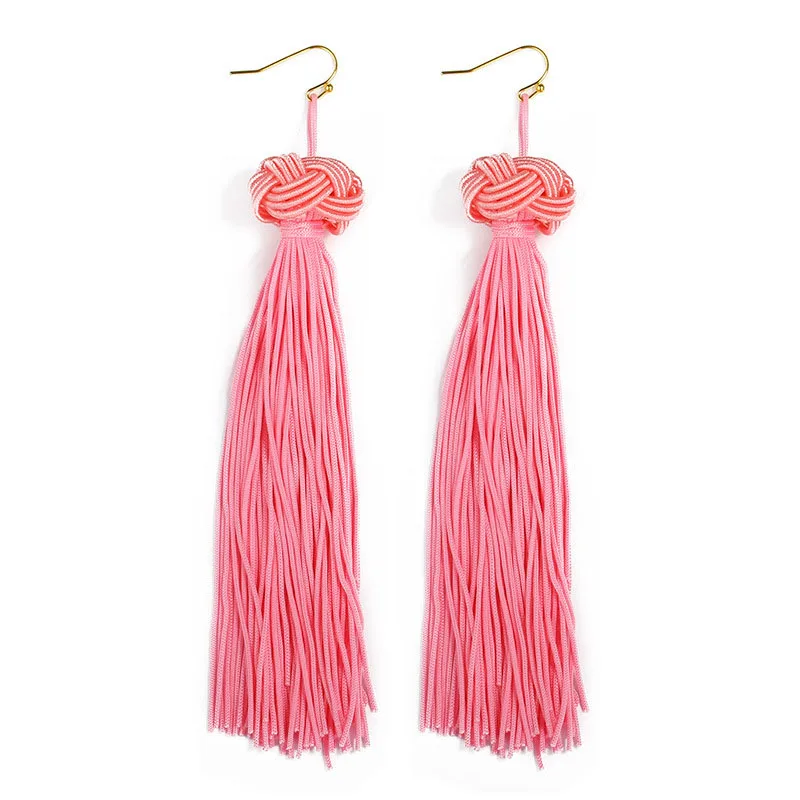 BGG Brand Fashion Long Tassel Earrings Women Jewelry Bohemian Bride Geometric Hollow Drop Earring Ladies Gift | Украшения и