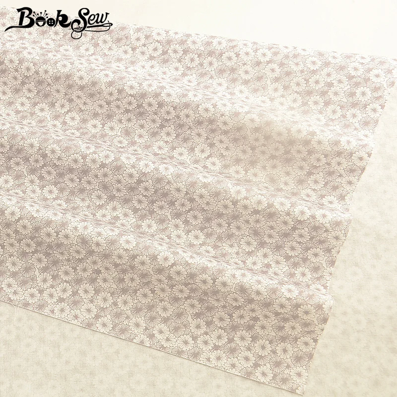 Booksew Cotton Twill Flowers Fabric Sewing Cloth DIY Handmade Baby Kids Dress Bedsheet Quilts Home Patchwork Cushion Tissu
