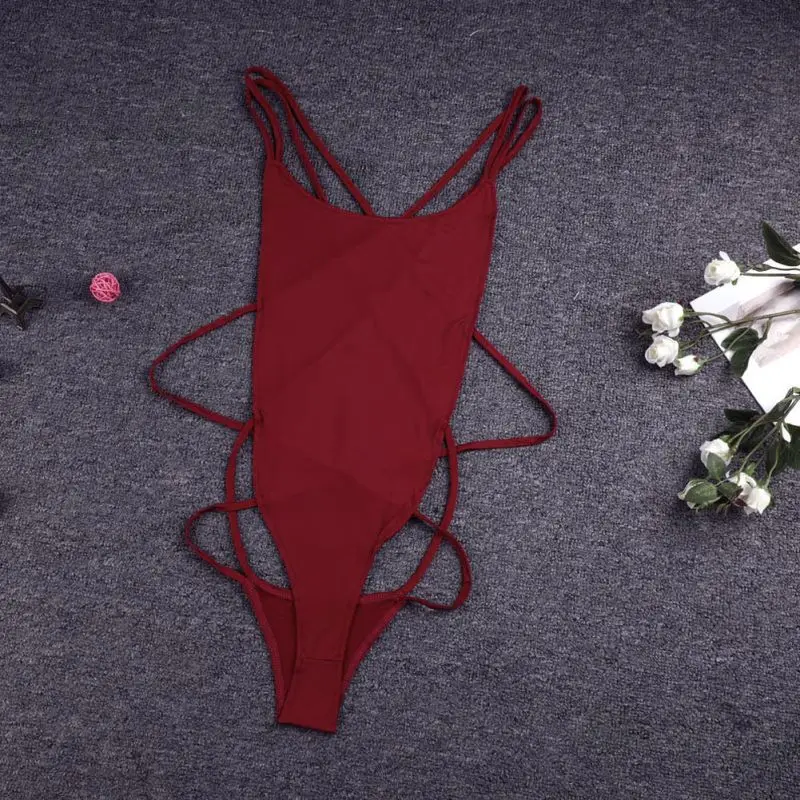 Купальник на шнуровке сзади с открытой спиной облегающий Цельный купальник для