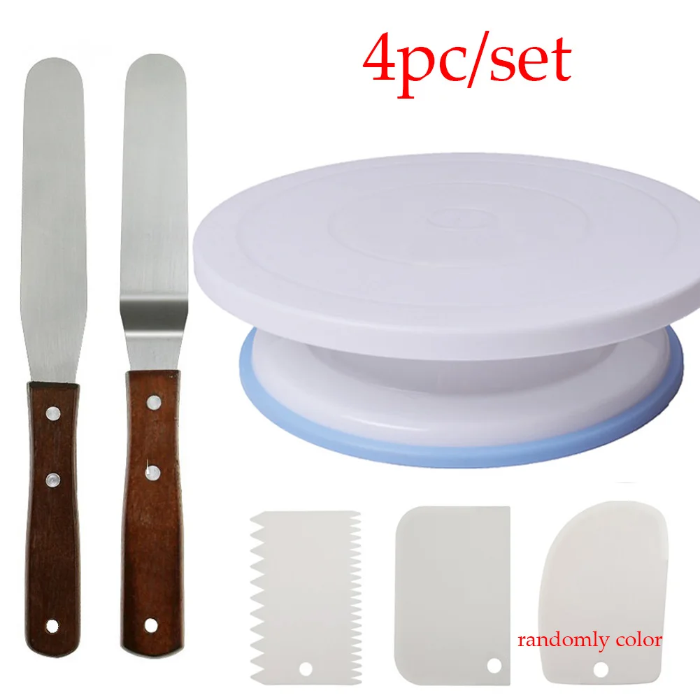 cook002102006 Подставка для торта вращающаяся подставка для торта пластиковый нож для украшения теста 10 дюймов кремовая подставка для пирожных поворотный стол для торта - Цвет: cook002102006