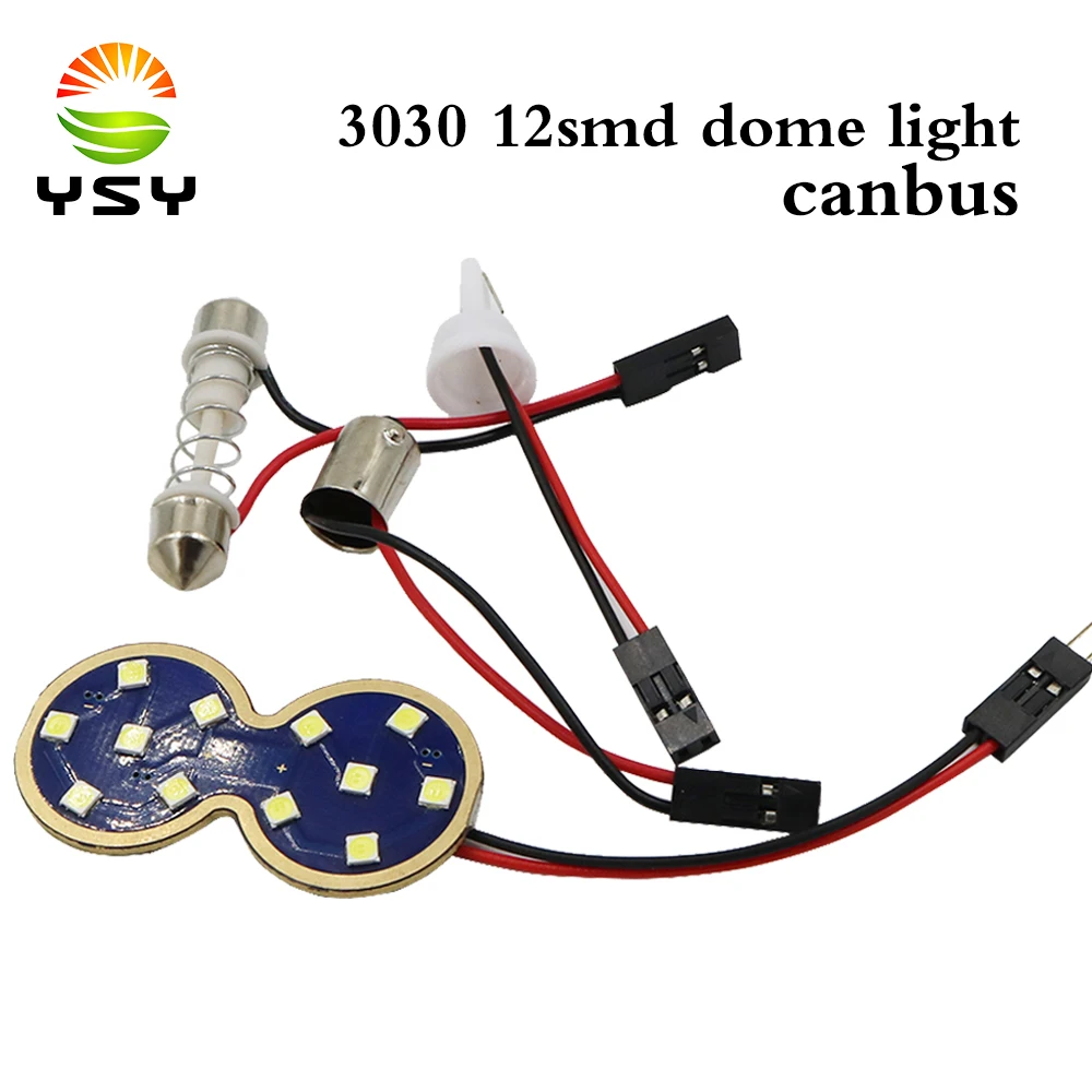 YSY 30 шт. Canbus безошибочный C5W C10W 3030 12smd светодиодный супер белый панельный свет